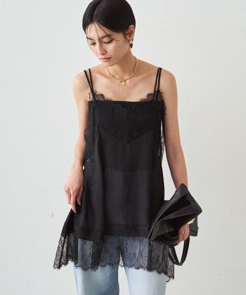 Loungedress（ラウンジドレス） キャミソール レースシフォンキャミ