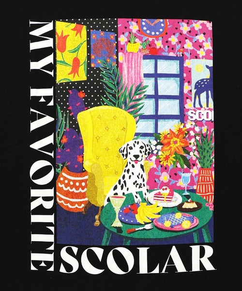 ScoLar（スカラー） tシャツ 161630：スカラールーム柄Tシャツ