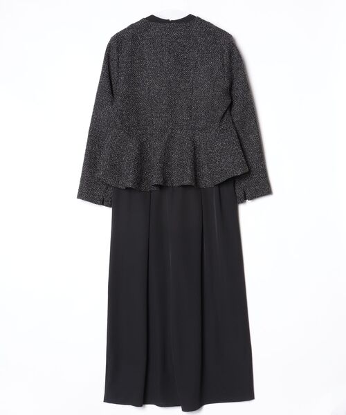 新品『ルイルエ ブティック』ノーカラージャケット【L】ブラック 黒 フォーマル RUIRUE BOUTIQUE（ルイルエブティック） ノーカラージャケット L