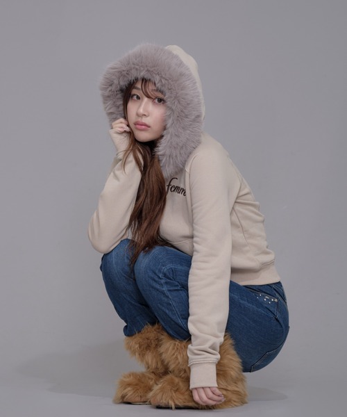 「FCMM」 ジップアップパーカー MEDIUM ベージュ レディース_画像7