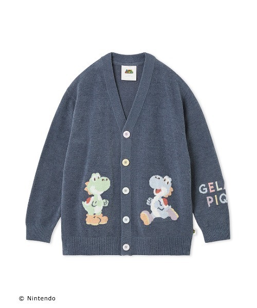 「gelato pique」 ニットカーディガン「supermarioコラボ」 M-L ブルー レディース_画像3