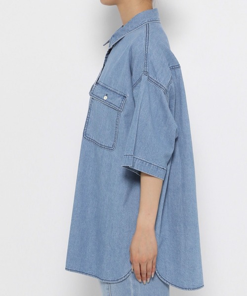 「LEPSIM」 半袖ブラウス FREE ブルー レディース_画像9