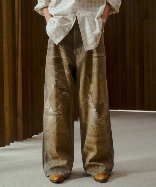 GRANCY ジーンズ 「GRANCY」Seam Design Wide Straight Denim Pants