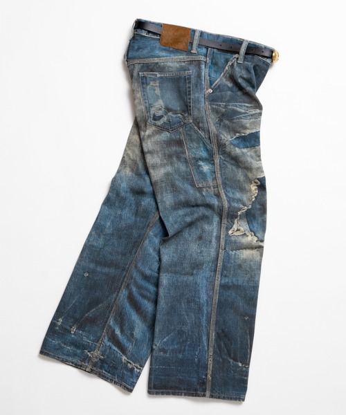 soerte ソエルテ トロンプルイユディストレストデニムパンツ soerte ジーンズ Trompe-l'oeil Distressed Denim Pants