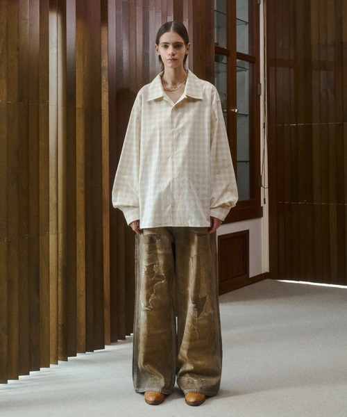 soerte ジーンズ Trompe-l'oeil Distressed Denim Pants