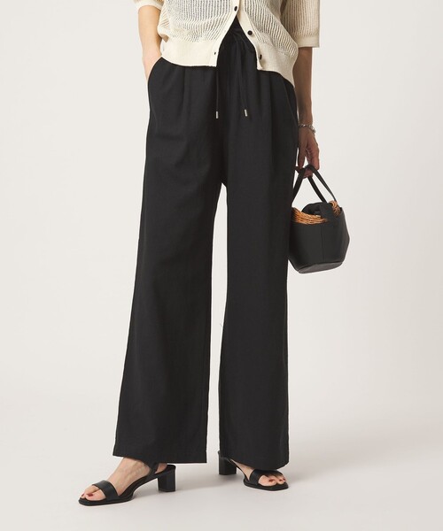 ワイドパンツ パンツ 「size SHORT/TALLあり」BREEZE LINEN ブリーズリネン ワイド パンツ レディースの画像