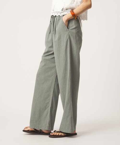 ワイドパンツ パンツ 「size SHORT/TALLあり」BREEZE LINEN ブリーズリネン ワイド パンツ レディースの画像
