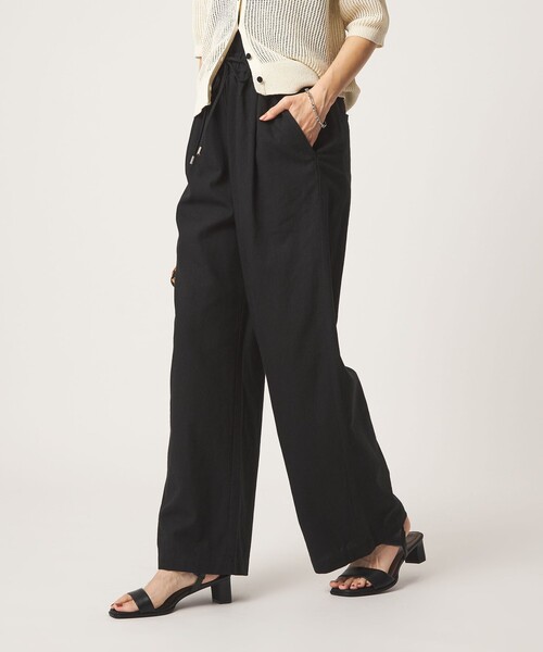 ワイドパンツ パンツ 「size SHORT/TALLあり」BREEZE LINEN ブリーズリネン ワイド パンツ レディースの画像