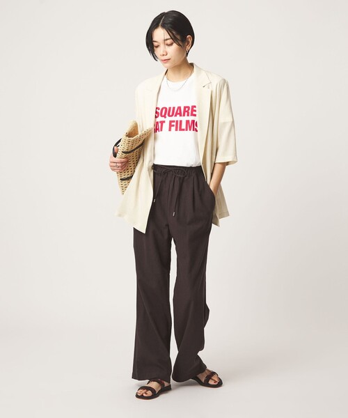 ワイドパンツ パンツ 「size SHORT/TALLあり」BREEZE LINEN ブリーズリネン ワイド パンツ レディースの画像