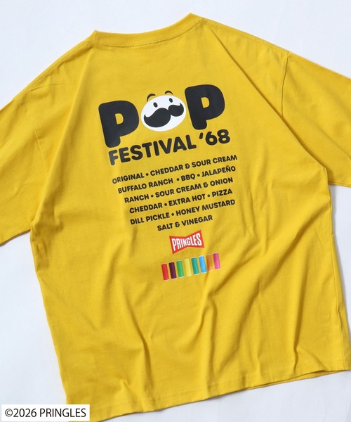 tシャツ Pringles（プリングルズ） Mr.P サガラ刺繍 バックプリントT