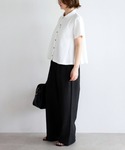 tシャツ 半袖 「接触冷感」裾フレアポロシャツ...の詳細画像5