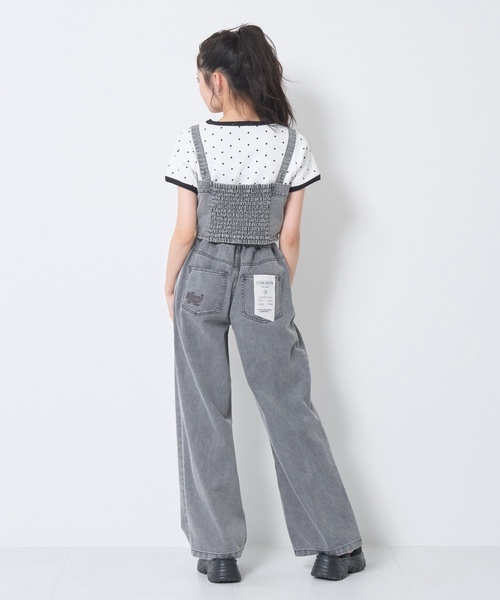 セットアップ 「LTXC/接触冷感」デニムパンツビスチェセット キッズ 子供服 女の子の画像