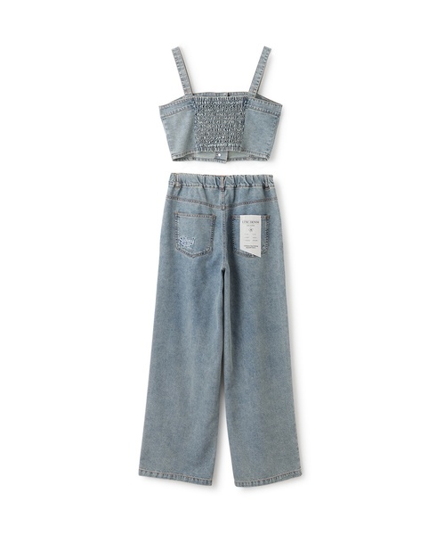 セットアップ 「LTXC/接触冷感」デニムパンツビスチェセット キッズ 子供服 女の子の画像