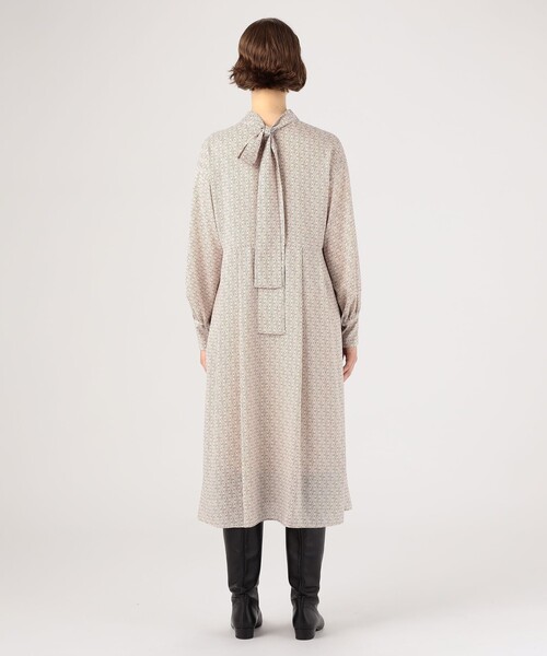 美品✨ Ballsey ボールジィ 総柄フレアロングワンピース 36 Ballsey（ボールジィ） 長袖ワンピース 36 ブラック系その他