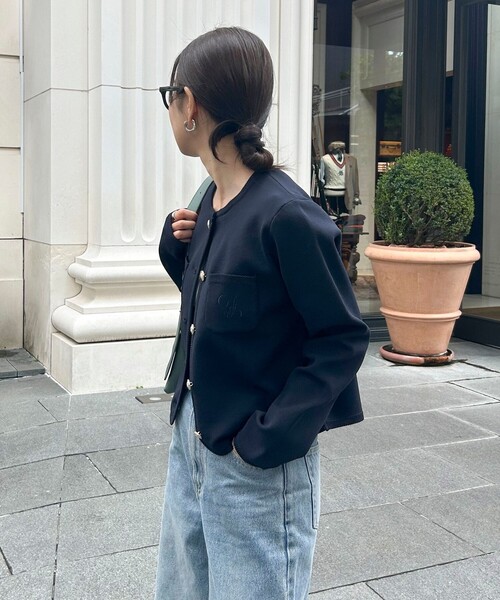 「fredy emue」 ニットカーディガン 38 レッド レディース_画像4
