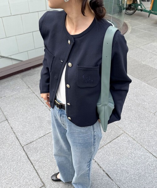 「fredy emue」 ニットカーディガン 38 レッド レディース_画像6