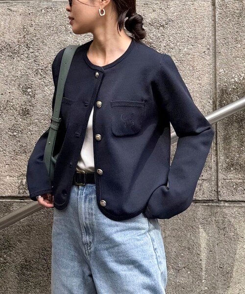 「fredy emue」 ニットカーディガン 38 レッド レディース_画像7