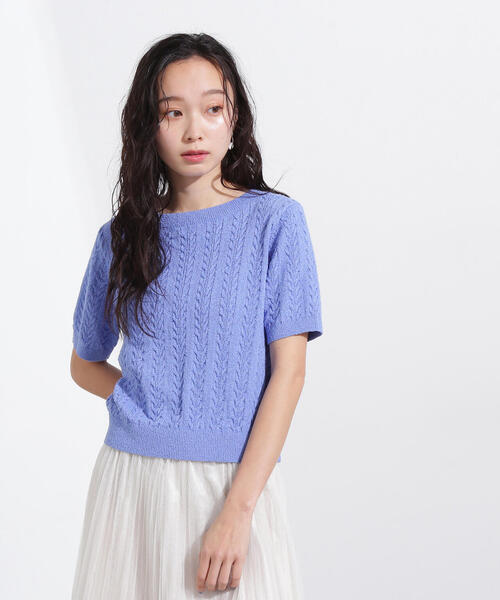 「N.(N. Natural Beauty Basic)」 半袖ニット MEDIUM ブルー レディース_画像5
