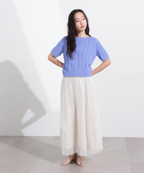 「N.(N. Natural Beauty Basic)」 半袖ニット MEDIUM ブルー レディース_画像8