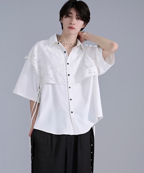 Ellno Loset（エルノロゼット） シャツ 半袖 オパールジャガード