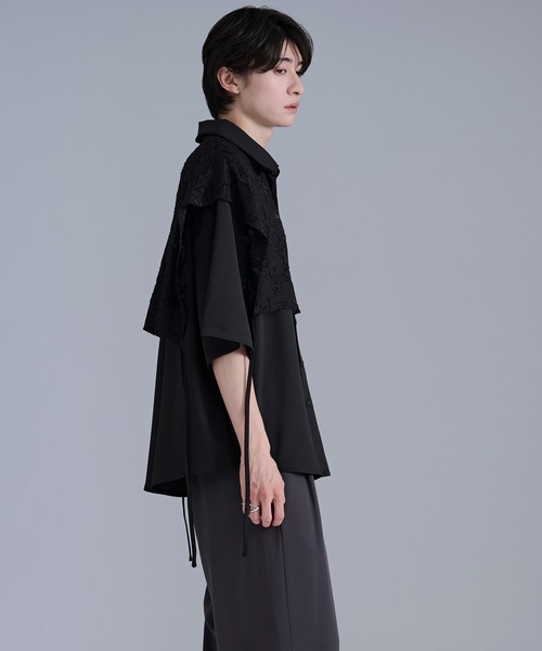 Ellno Loset（エルノロゼット） シャツ 半袖 オパールジャガード