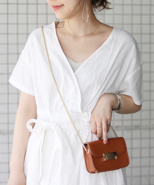 IENA ホワイト 半袖 ロングワンピース SLOBE IENA（スローブイエナ） ワンピース 半袖 2WAYカシュクール