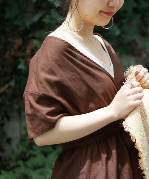 SLOBE IENA（スローブイエナ） ワンピース 半袖 2WAYカシュクール