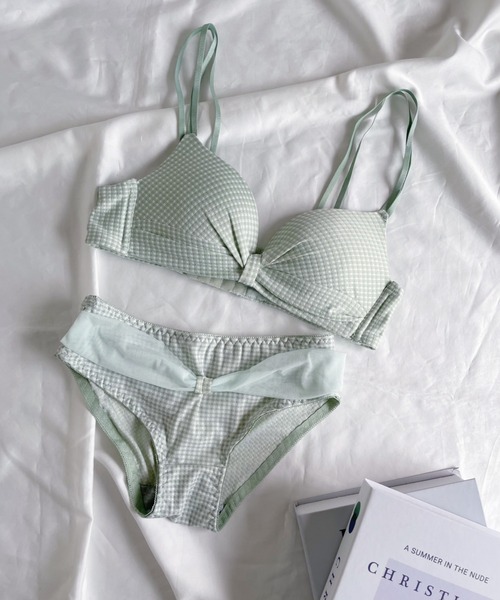 CLEA ブラジャー ショーツセット ギンガムチェックブラ＆ショーツ