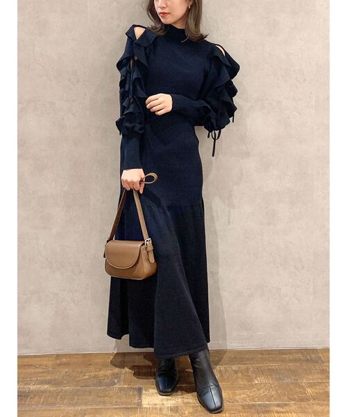 ワンピース フリルスリーブダブルリボンニットワンピース Zozotown Yahoo 店 通販 Yahoo ショッピング