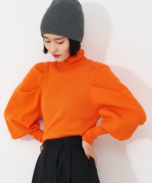NOMINE（ノミネ） ニット セーター ボリュームスリーブタートルニット