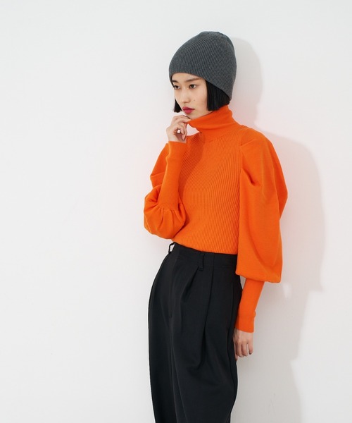 NOMINE（ノミネ） ニット セーター ボリュームスリーブタートルニット