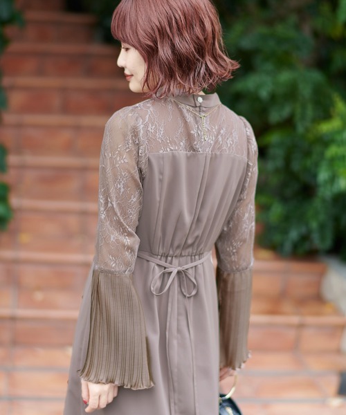 natural couture ドレス オケージョン対応 プリーツフレア