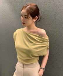 Achic ニット セーター ショルダーオフ ノースリーブニット