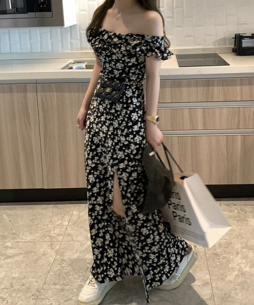 ワンピース 花柄プリントフリルアップワンピース : ZOZOTOWN