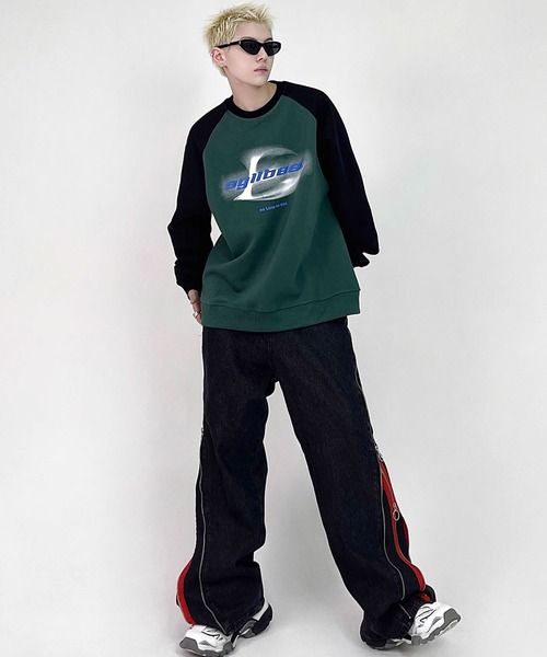 Theater code トレーナー スウェット graphic raglan sleeve sweat 