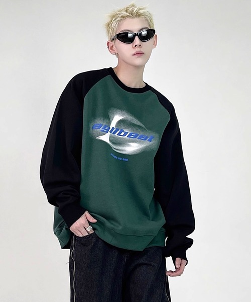 Theater code トレーナー スウェット graphic raglan sleeve sweat 