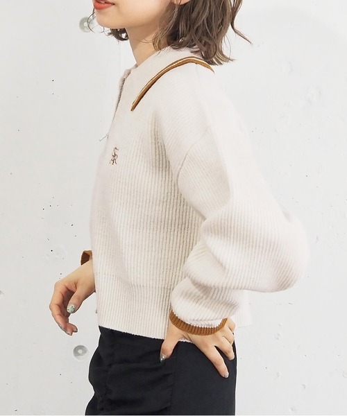 タグ付き新品　ウィルソン⭕️ジップフロント クラブ セーター　XS 25300円 tiptop（ティップトップ） ニット セーター 「2025AW新色登場」ライン