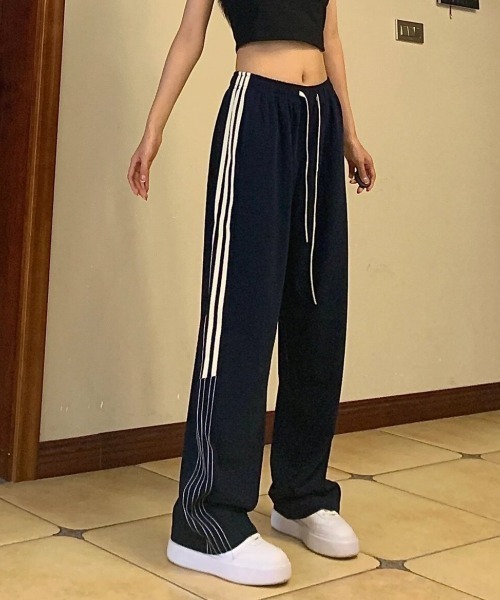  トラックパンツ ワイド ワイドパンツ スウェットパンツ ジャージ ワイドトラックパンツ
