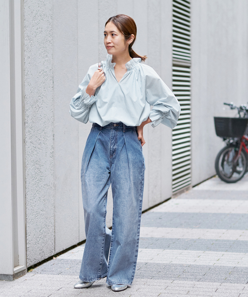 IENA タックデニム38サイズ IENA パンツ デニム ジーンズ タックワイドデニム レディース
