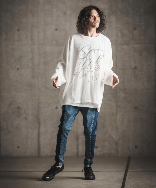 GLIMCLAP tシャツ mlt4590- Mesh layered design long sleeve