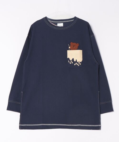 tシャツ 「LIVERY/ライブリー」　はちみつ大好きクマロンT　アニマルシリーズ レディース JEANS MATE tシャツ 「LIVERY/ライブリー」 はちみつ大好き