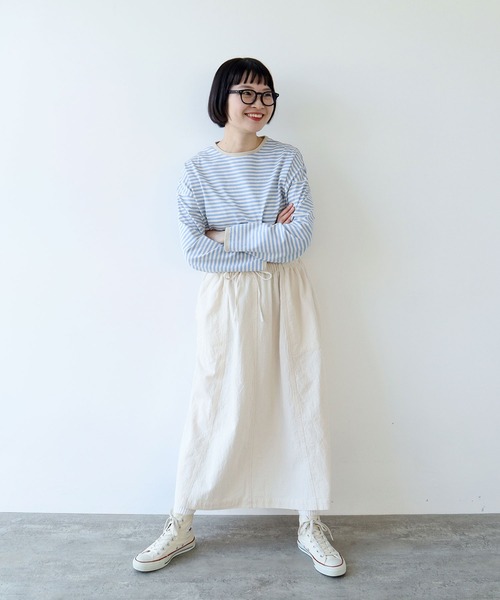 PAR ICI tシャツ ボーダー配色バインダー BIGカットソー