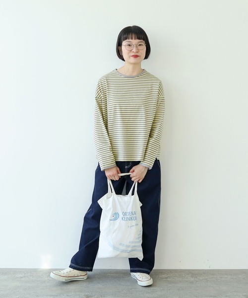 PAR ICI tシャツ ボーダー配色バインダー BIGカットソー