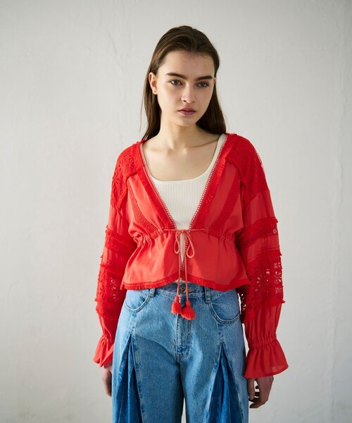 GRACE CONTINENTAL ブラウス シャツ レースパッチブラウス