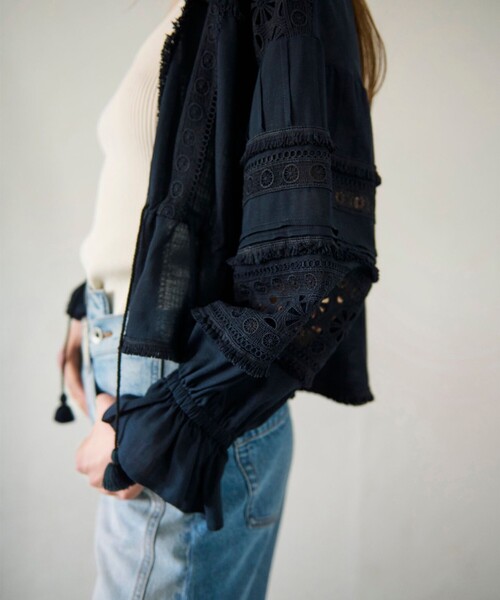GRACE CONTINENTAL ブラウス シャツ レースパッチブラウス