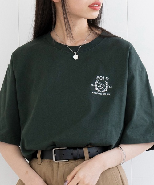 tシャツ Tシャツ レディース 「POLO BCS」Laurel oversize print Tee　月桂樹 ワンポイントロゴ刺繍　オーバーサイズT｜zozo｜04