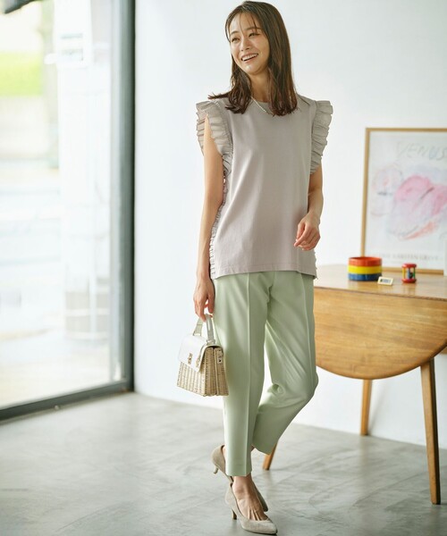 tシャツ Jazzy-Jersey フリル袖Ｔシャツ レディース 組曲 tシャツ Jazzy-Jersey フリル袖Tシャツ レディース