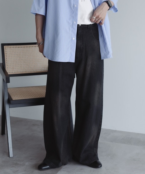 epnok ジーンズ アブストラクトデニムパンツ メンズ レディース