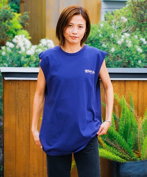 RVCA☆Fronds Muscle バックプリント シングレット タンクトップ RVCA タンクトップ メンズ SERIF 「2024年夏モデル」/ルーカ