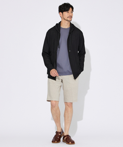 ABAHOUSE（アバハウス） パーカー 「ブロック柄」ストレッチ シアー